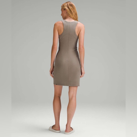 Lululemon•Ribbed Softstreme Slim-Fit Tank Dress•Nomad (taupe brown)•NWOT•size 10 - Picture 2 of 16